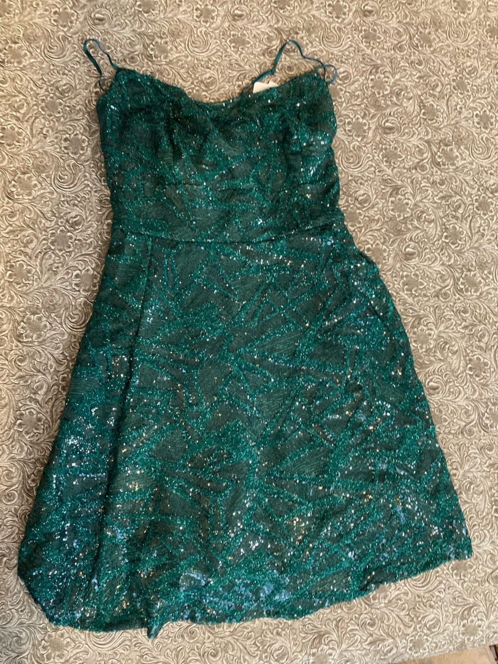 Honey and Rosie Emerald Sequin Dress NWT